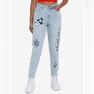 Disney Mickey Mouse steamboat Willie high waist skinny jeans nwt